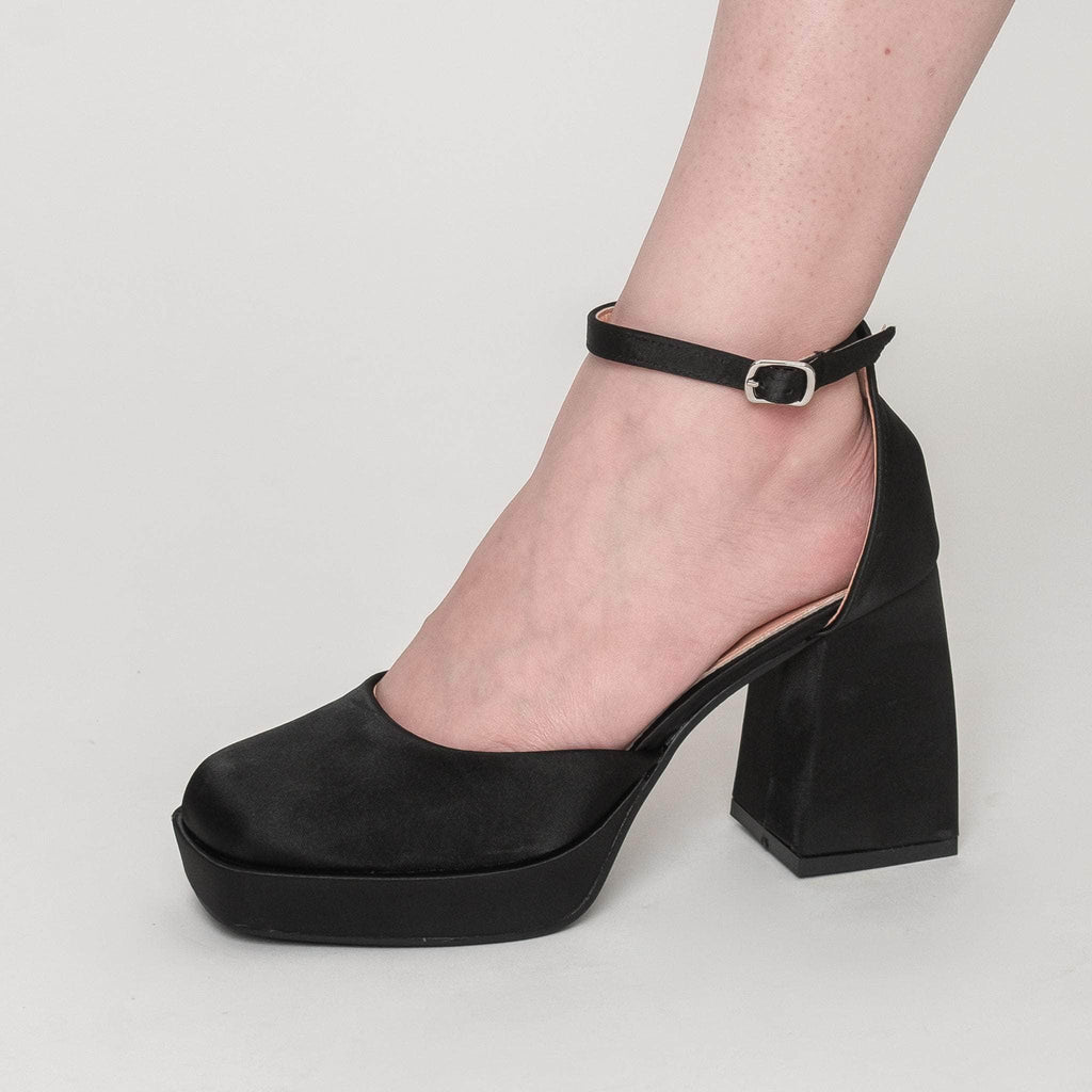 ASOS DESIGN Presta platform high heels in black